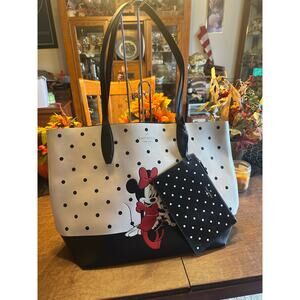 Kate Spade Disney x Minnie Mouse Reversible Tote Bag Women's EUC with Wristlet